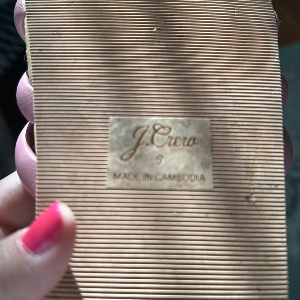 J. Crew Sz 9 Cream & Pink Slides - image 6